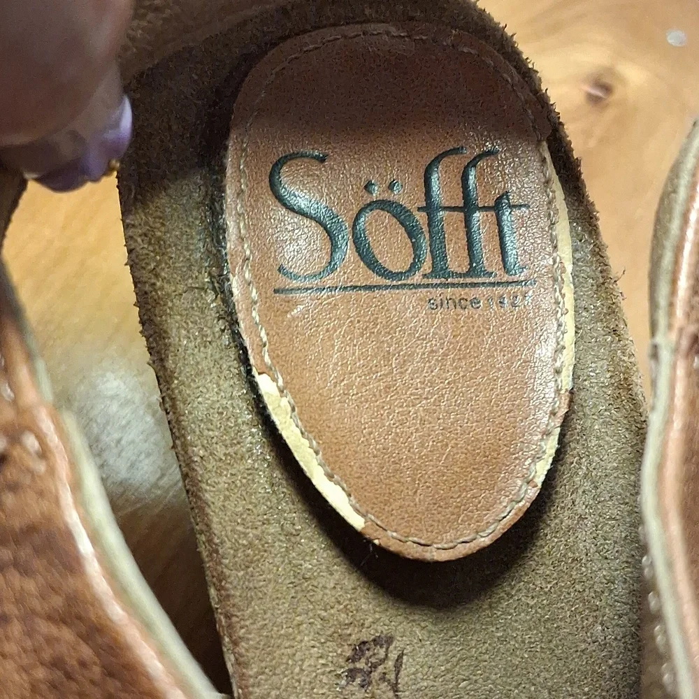 Sofft Women’s Brown Leather-Look Strappy Wedge Sandals 7.5 - Picture 7 of 17